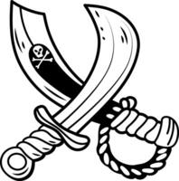 A sketchy icon of cutlass swords vector