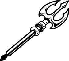 A sketchy icon of sea trident vector