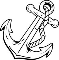 Boat anchor icon in hand drawn style vector