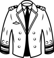 Captain jacket icon in hand drawn style vector