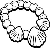 A sketchy icon of shell necklace vector