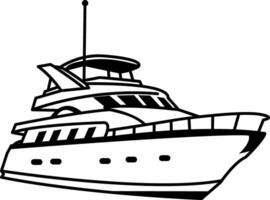Sailing yacht icon in hand drawn style vector