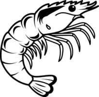 A hand drawn icon of shrimp vector