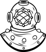 Diving helmet icon in sketchy style vector