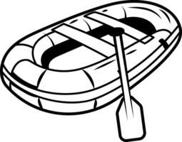 Inflatable dinghy icon in sketchy style vector