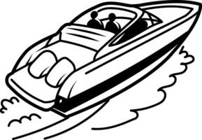 Speed boat icon in hand drawn style vector