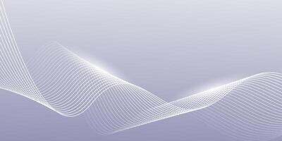 Abstract gray background with white shining curved wave line vector