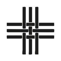 A striking black and white graphic of a cross design. vector