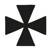 Ornate Christian Cross Design on Black Background vector