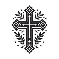 Simple Christian Cross Design for Religious vector