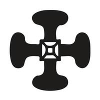 Black and White Cross Design with Tears vector