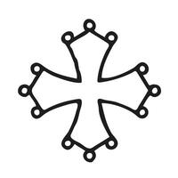 A stylized, white outline cross on a dark background. vector