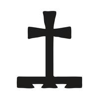 A bold, stylized black and white cross design. vector