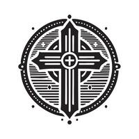 Ornate Christian Cross Design for Religious Imagery vector