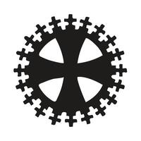 Jesus on the Cross, Ornate Circle Design vector
