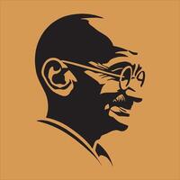 Mahatma Gandhi Silhouette Art for Gandhi Jayanti Celebrating Freedom Fighter Mohandas Karamchand Gandhi vector