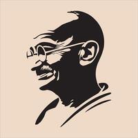 Mahatma Gandhi Silhouette Illustration Art for Gandhi Jayanti Featuring Freedom Fighter Mohandas Karamchand Gandhi vector