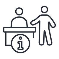 information desk icon. .Editable stroke.linear style sign for use web design,logo.Symbol illustration. vector