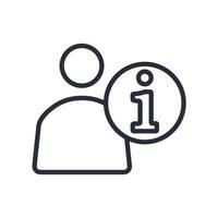 user info icon. .Editable stroke.linear style sign for use web design,logo.Symbol illustration. vector