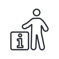 personal information icon. .Editable stroke.linear style sign for use web vector