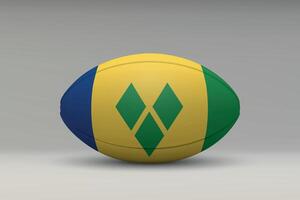 St Vincent and the Grenadines Rugby Ball with National Flag Design vector
