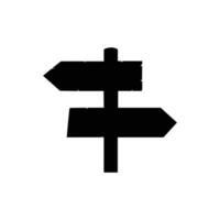 Black silhouette of a multi-directional signpost with arrows pointing in different directions on a white background vector
