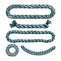 A set of rope elements knot design illustration vector