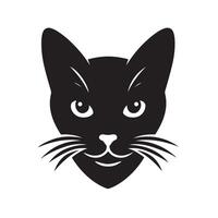 black cat head icon on white background vector