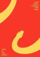 Simple gradient year of the snake poster template vector