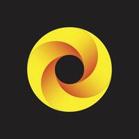 Yellow and Orange Swirling Vortex Abstract Art vector