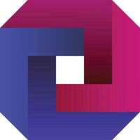 Gradient Octagon Logo with Interlocking Blue and Pink Design vector
