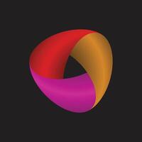 Abstract Design with Interlocking Red, Orange, and Purple Curves vector