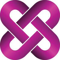 Abstract Digital Art with Mesmerizing Interlocking Purple Curves vector