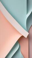 Abstract vertical background of layered sheets of paper in soft gradients, offering clean areas for text or design. photo