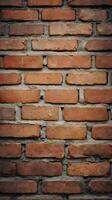 A vertical composition showcasing a weathered brick facade in soft tones, leaving clear negative space for text. photo