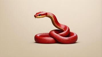 The Chinese Zodiac symbol for 2025, featuring a gold or red snake, set against a plain background with space for text or a logo. photo