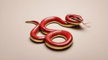 the symbol for the Chinese Zodiac animal of 2025 the Snake, in gold or red, set against a plain background. The space should allow for a message or logo. photo