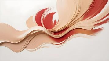 Soft red and gold brush strokes create an abstract design on a clean white or beige background, with plenty of space for text. photo