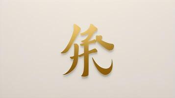 A clean background features the Chinese character for luck, in a delicate gold font, offering space for text or holiday notes. photo