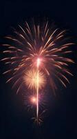 A quiet night sky illuminated by soft firework embers, with a calm color scheme and ample space at the bottom for text or logo. photo