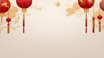 A straightforward Chinese New Year banner in red and gold tones, with gentle textures and plenty of space for logos or text. photo