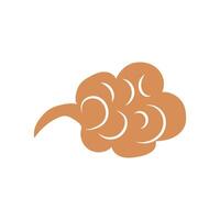 Chinese clouds in flat design. Traditional oriental curve and wave cloudscape. illustration isolated. vector