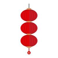Chinese lanterns in flat design. Asian new year paper lamps with tassel. illustration isolated. vector