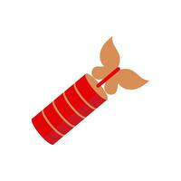 Chinese firework in flat design. Firecracker for new year celebration. illustration isolated. vector