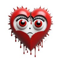 Red heart with wings icon on isolated background png