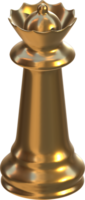 Chess Queen Piece Golden 3D Render Transparent Background Top View png
