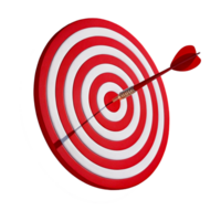 Red and White Circular Target Dart Precision Accuracy 3D Rendering png