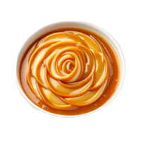 Gourmet Caramel Rose with Golden Swirl and Smooth Texture in Circular Design png