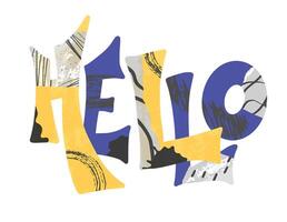 Hello stylized word. text isolated vector