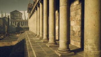 Exploring ancient architecture in a historical site with stunning columns video